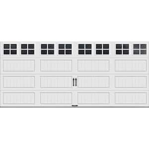 Gallery Steel Long Panel 16 ft x 7 ft Insulated 6.5 R-Value  White Garage Door with SQ22 Windows