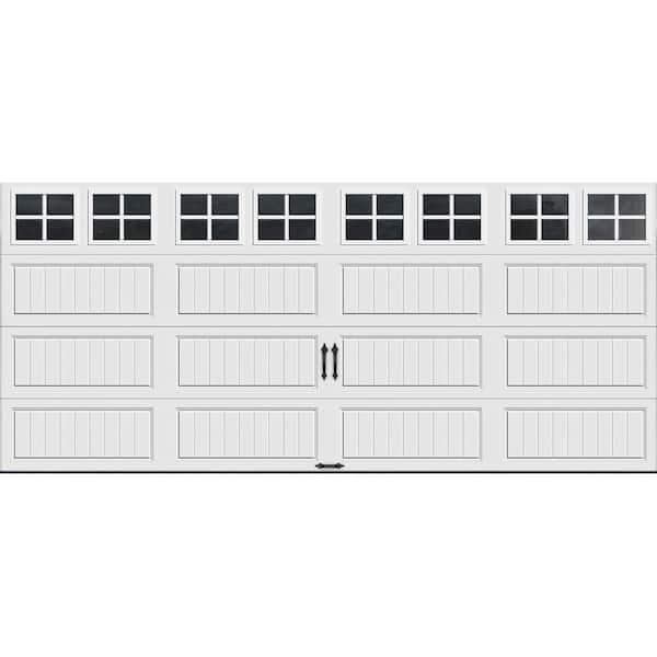 Clopay Gallery Collection 16 ft. x 7 ft. 18.4 R-Value Intellicore Insulated White Garage Door with SQ22 Window