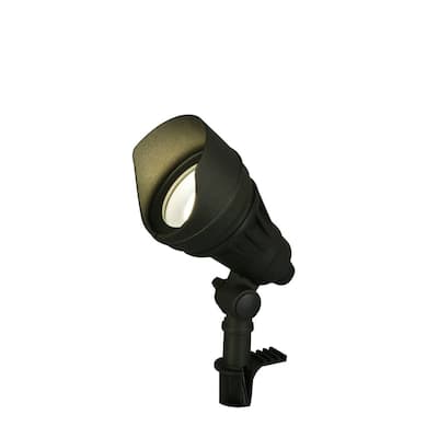 Hampton Bay 540 Lumen Low Voltage Millennium Black Adjustable Light Color Integrated LED Outdoor Landscape Flood Light