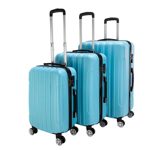 Karl home Nested Hardside Luggage Set in Skyblue, 3-Piece - TSA Compliant
