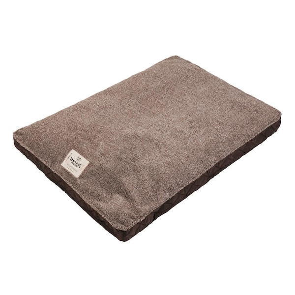 Unbranded Large Brown Quilted Microsuede Bed