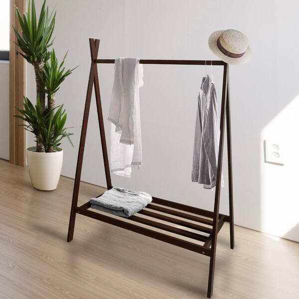 Casual Home Truffle Brown Teepee Coat Rack with Shelf 317 628