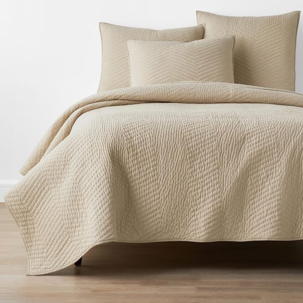 Company Cotton Voile Mushroom Solid Twin Quilt