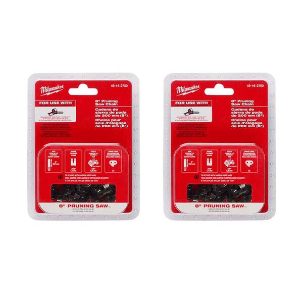 Milwaukee M18 FUEL 16" Chainsaw Chain 2-Pack – Narrow Kerf 3/8" Pitch, 56 Drive Links