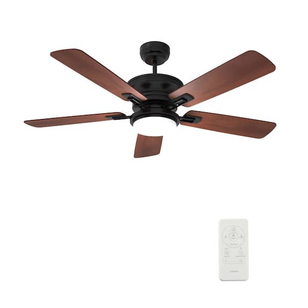 CARRO Glacier II 52 in. Integrated LED Indoor/Outdoor Black Smart Ceiling Fan with Light, Remote Works with Alexa/Google Home