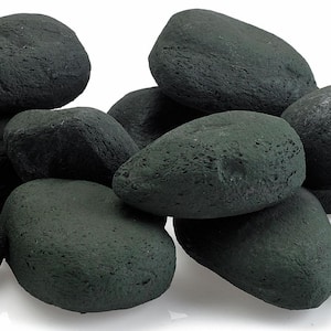 2 lbs. Small Lava Rock Matte Black Lite Stones (15-Stone Set)