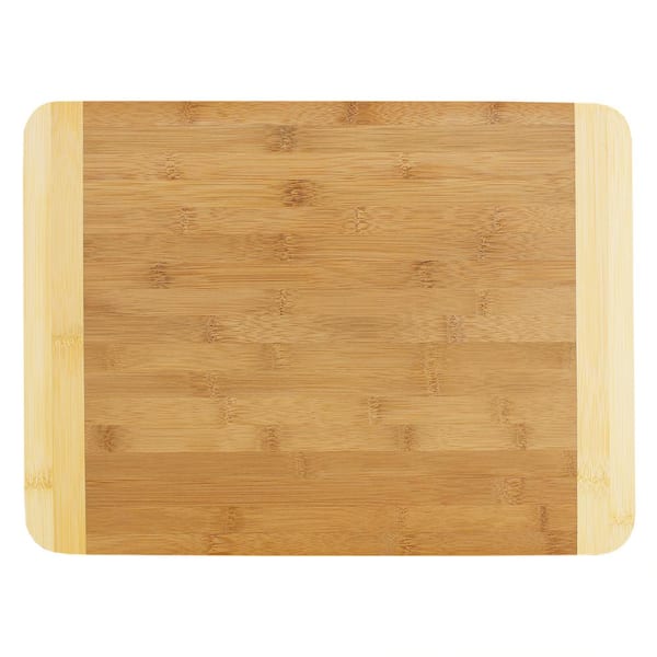Home Basics 15.75 in. Dual Tone Natural Bamboo Cutting Board