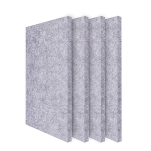 0.35 in. x 15.75 in. x 23.62 in. Fabric Rectangle Self-Adhesive Sound Absorbing Acoustic Panels in Grey (4-Pack)