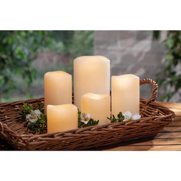 Lavish Home 6 in. H White LED Flameless Candle (3-Pack) 72-0030W - The Home  Depot