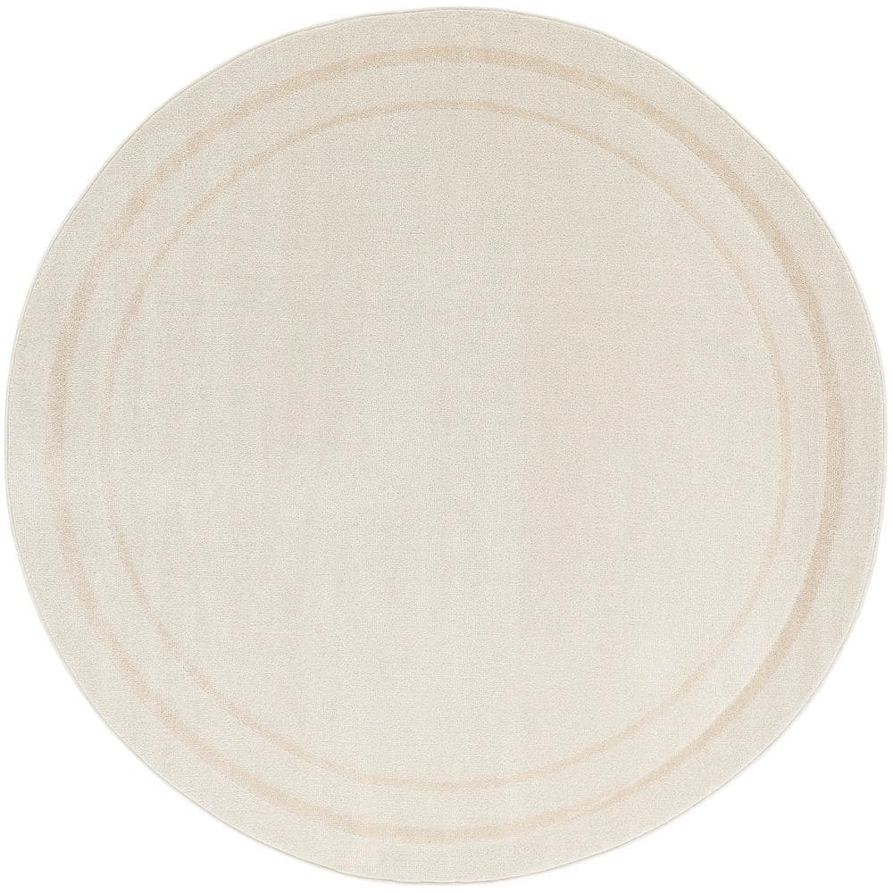 Essentials Ivory Gold 4 ft. x 4 ft. Solid Contemporary Round Area Rug price history on PriceWatchPro