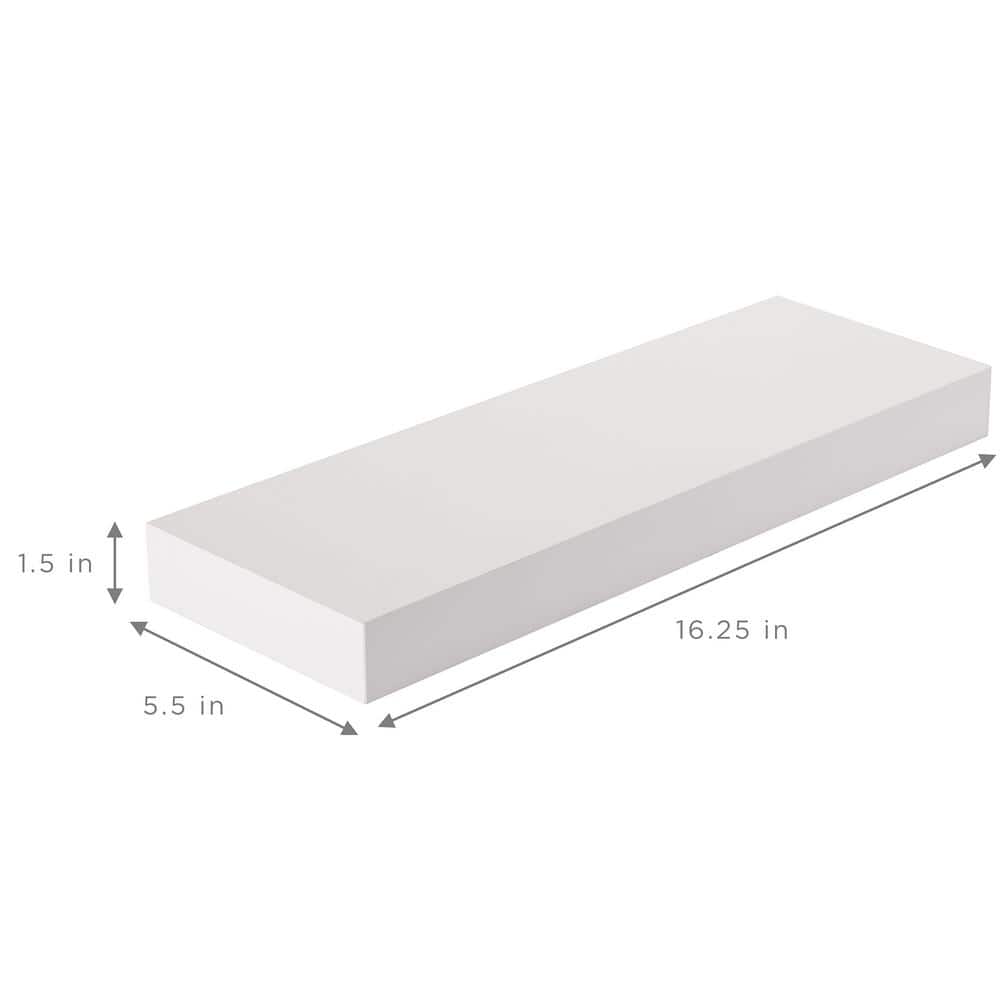 Elegant White Floating Mantel Wall Shelf Set