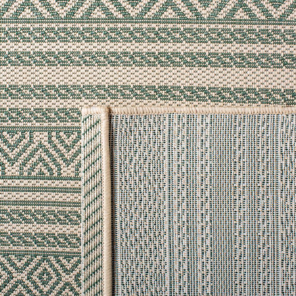 Beige and Dark Green 8' x 10' Stain-Resistant Synthetic Rug