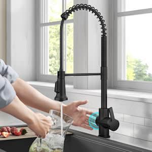 Britt Touchless Sensor Commercial Pull-Down Single Handle Kitchen Faucet in Matte Black