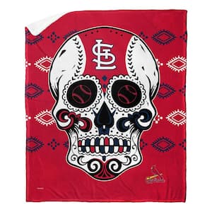 MLB Cardinals Candy Skull Silk Touch Sherpa Multicolor Throw