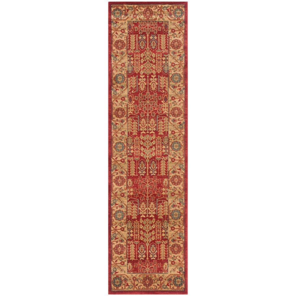 Safavieh Mahal Red and Natural 2'2" x 10' Power Loomed Runner Rug