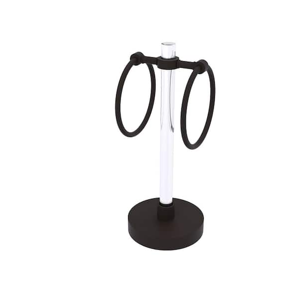 Allied Brass Clearview Collection Freestanding Vanity Top Guest Towel Ring in Oil Rubbed Bronze