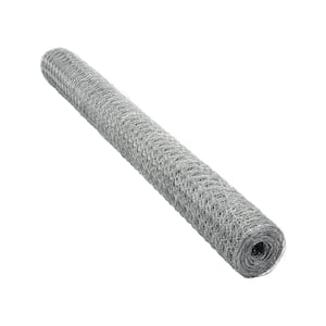 50 ft. L x 48 in. H Galvanized Steel Hexagonal Wire Netting with 1 in. x 1 in. Mesh Size Garden Fence