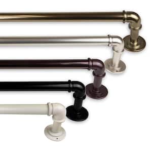 Industrial 28 in. -48 in. Blackout Single Curtain Rod in White