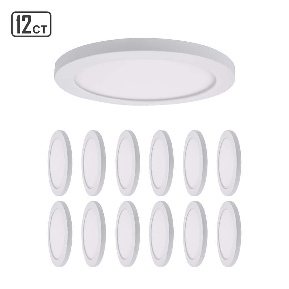 ENERGETIC LIGHTING 9 in. White Slim Flush Mount Integrated LED