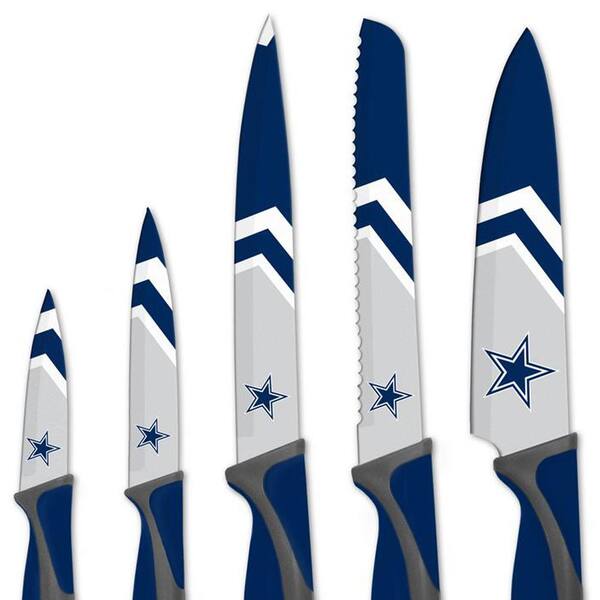 Sportsvault Nfl Dallas Cowboys 5 Piece Kitchen Knives Kknfl09 The Home Depot