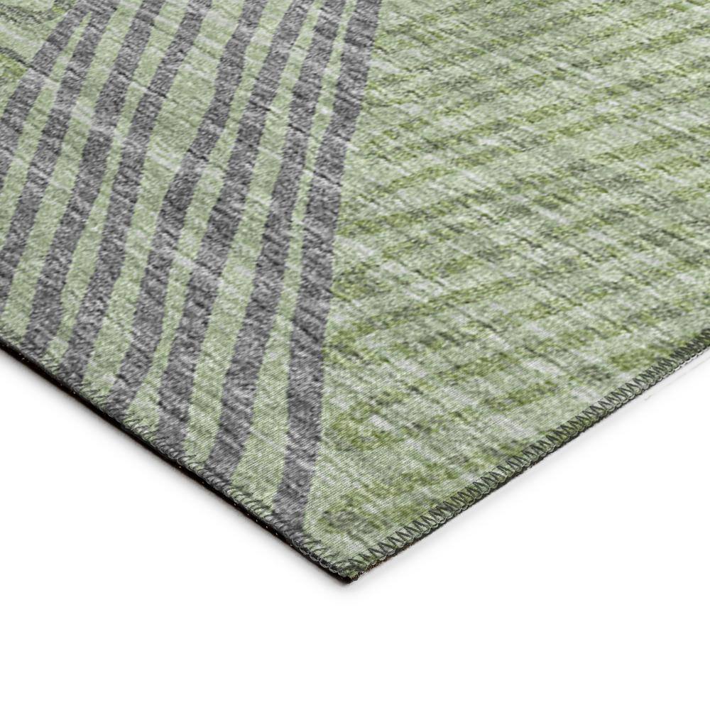 Yuma Green Abstract Chenille Washable 5' x 7' Area Rug