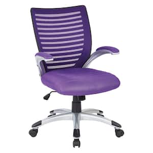 Purple Manager's Chair with Padded Silver Arms and Nylon Base