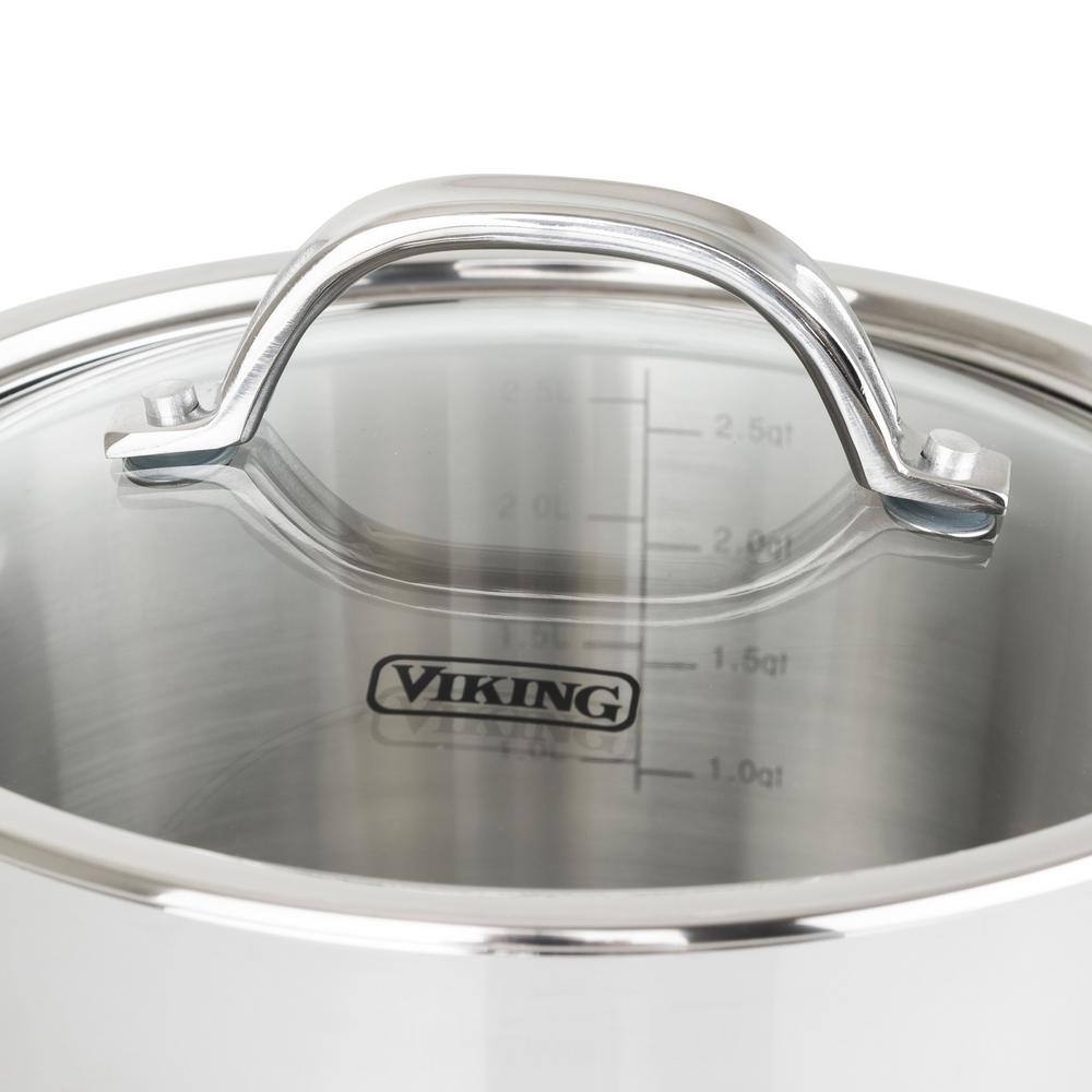Viking 3.4 Quart Stainless Steel Soup Pot with Glass Lid