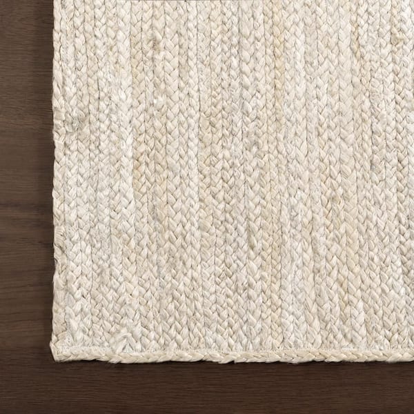 nuLOOM Rigo Chunky Loop Jute Off-White 5 ft. Round Rug