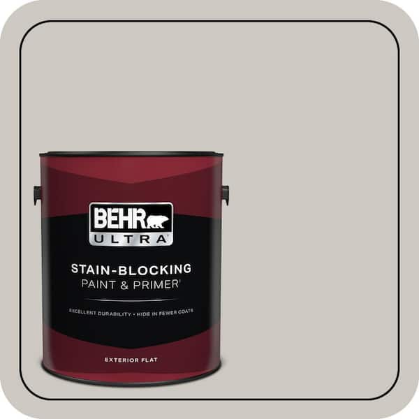 BEHR ULTRA 1 gal. Designer Collection #DC-008 Gratifying Gray Flat Exterior Paint & Primer