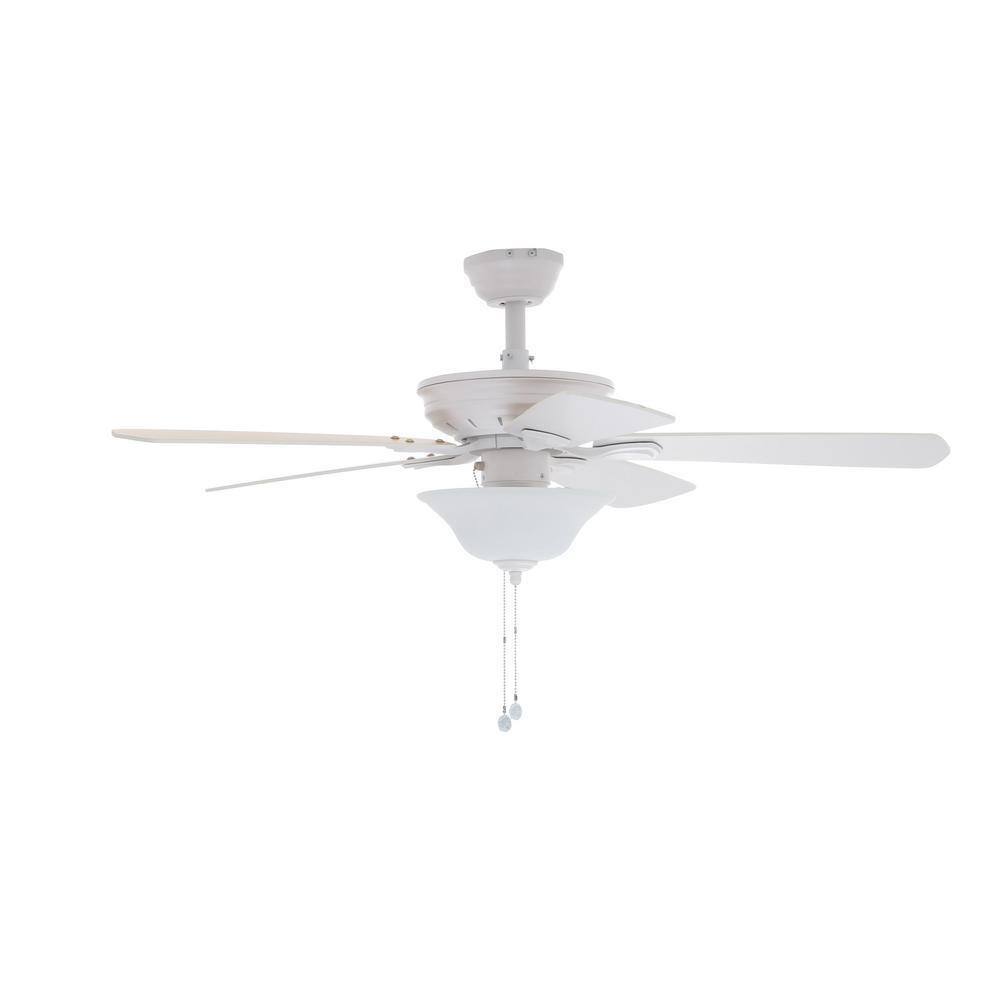 UPC 076335256269 product image for Hampton Bay Wellston 44 in. LED Matte White Ceiling Fan with Light Kit | upcitemdb.com