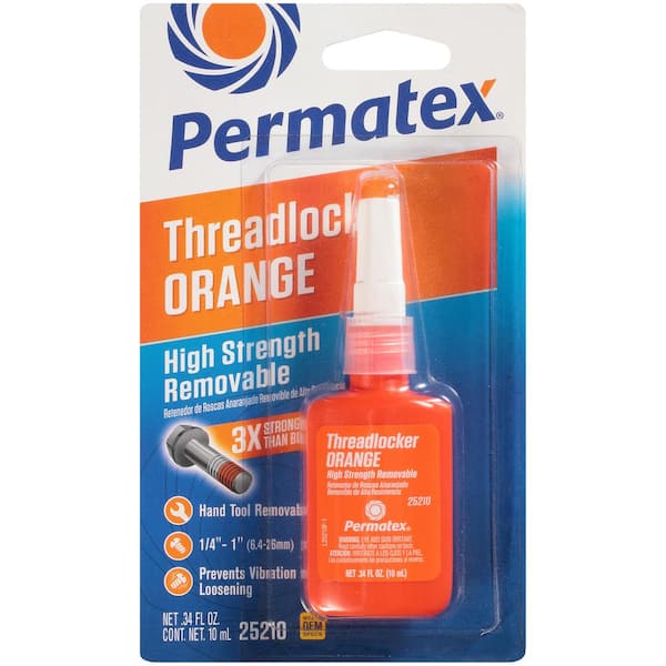 Permatex 0.34 fl. oz. High Strength Removable Orange Threadlocker 25210 -  The Home Depot