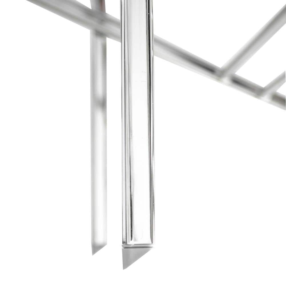 Victorian Acrylic Chrome 17" Folding Patio Side Table - Red