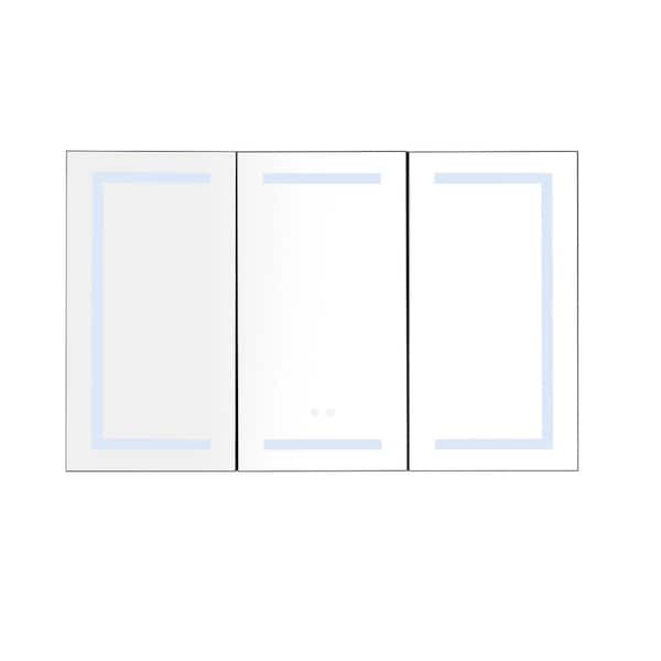 48 in. W x 30 in. H Rectangular Aluminum Medicine Cabinet with Mirror
