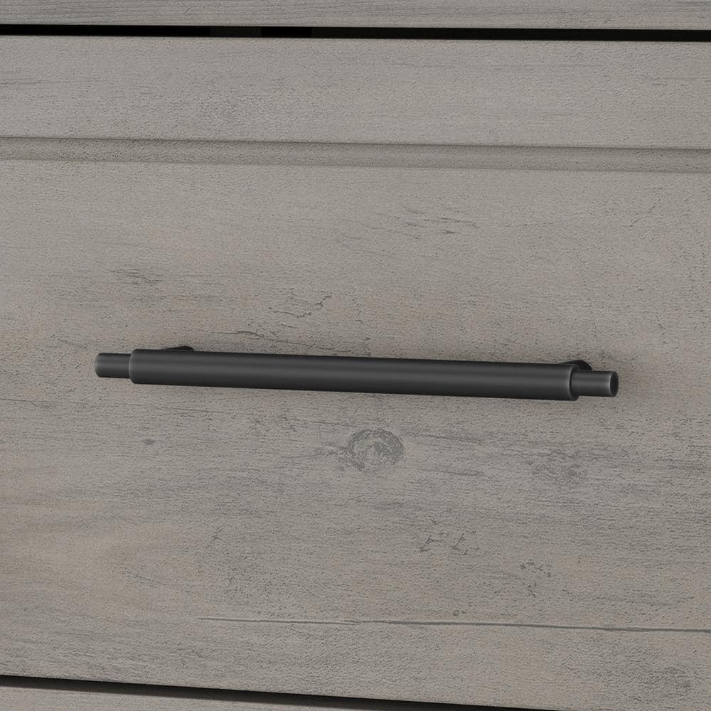 Driftwood Gray Laminated Wood Bathroom Medicine Cabinet with Mirror