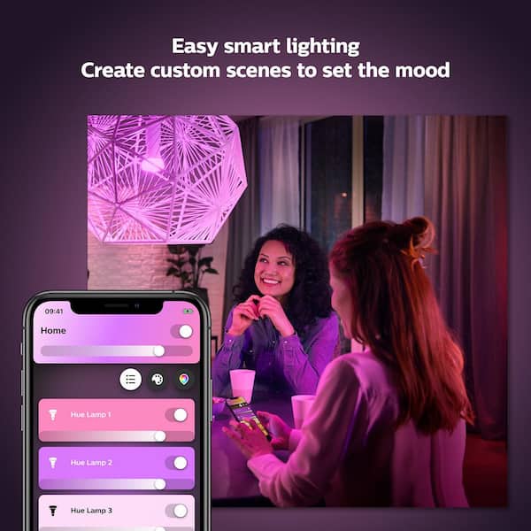 Philips Hue 60W A19 Smart LED Starter Kit White and Color Ambiance 556704 -  Best Buy