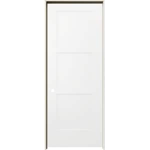 30 in. x 80 in. Birkdale White Paint Right-Hand Smooth Solid Core Molded Composite Single Prehung Interior Door