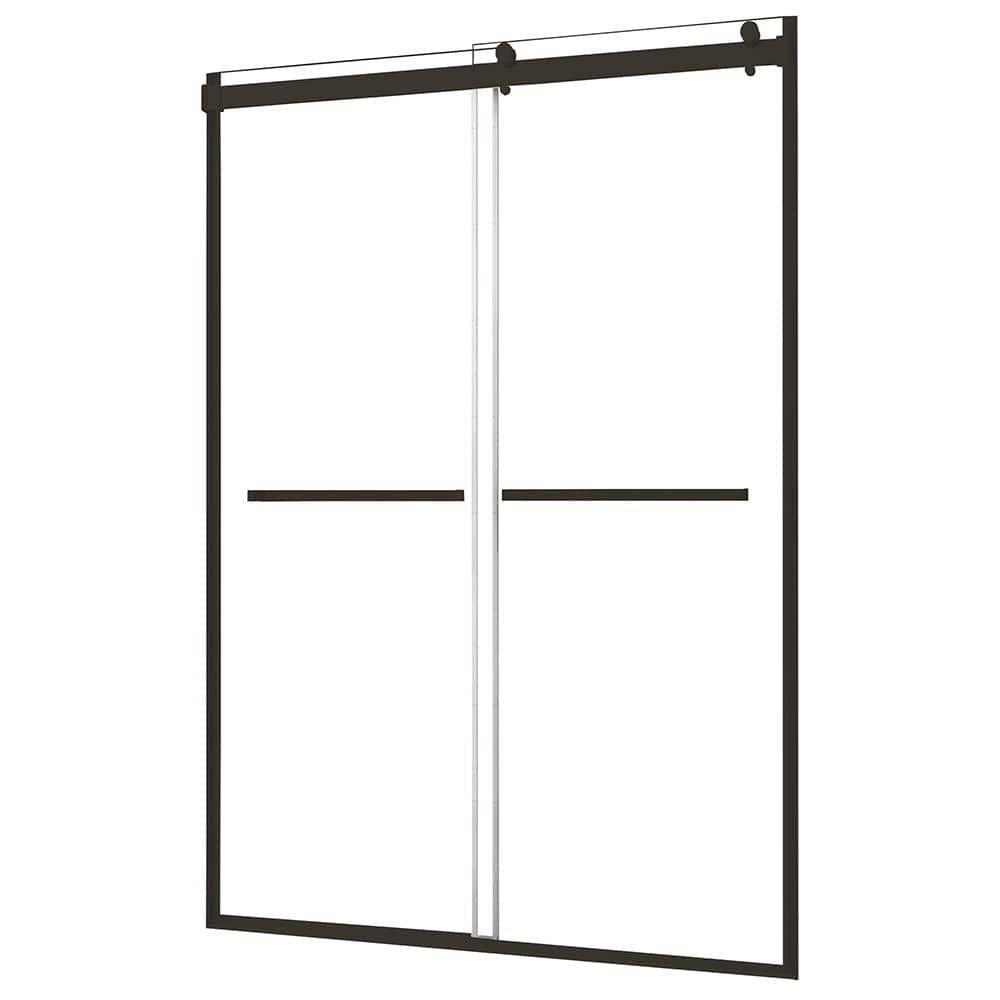 CRAFT + MAIN Lagoon 59 in. W x 76 in. H Sliding Semi Frameless Shower ...