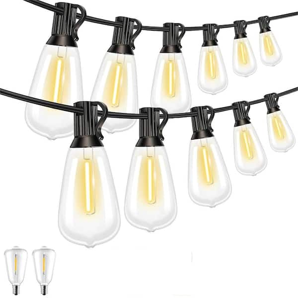 50 Light 50 ft. Outdoor Plug-in Integrated LED ST38 Fairy String-Light Hanging Patio Light for Home Decor