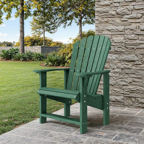 Wildridge Heritage Turf Green Plastic Outdoor Upright Adirondack