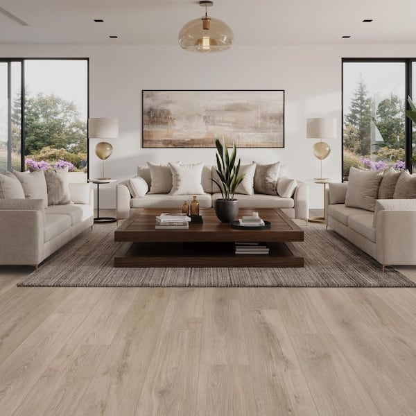 Glacier Lily French Oak 22 MIL x 9.13 in. W x 60 in. L Click Lock Waterproof Vinyl Plank Flooring (22.83 sq. ft. /case)