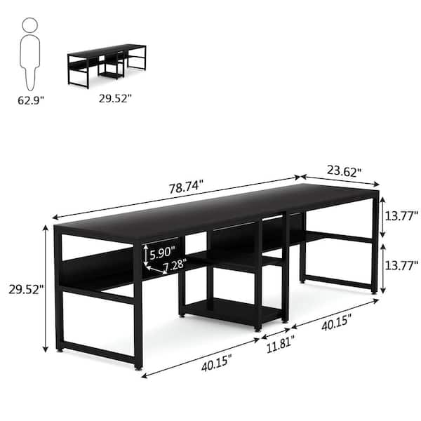 BYBLIGHT 47 in. Retangular Particle Board Brown 1-Drawer Drafting Writing  Desk with Shelves and Tiltable Tabletop Drawing Table BB-C0296GX - The Home  Depot