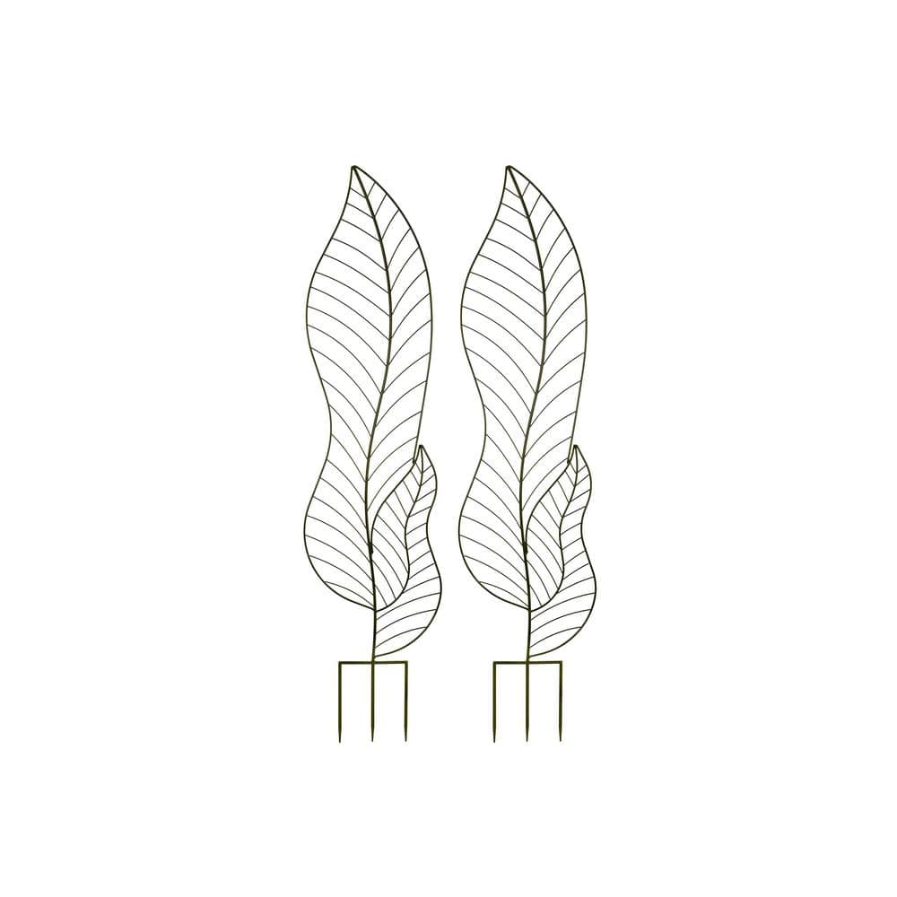 Green Leaf Trellis for Climbing Plants Outdoor 55 in. Tall (2-Pack) Plant T