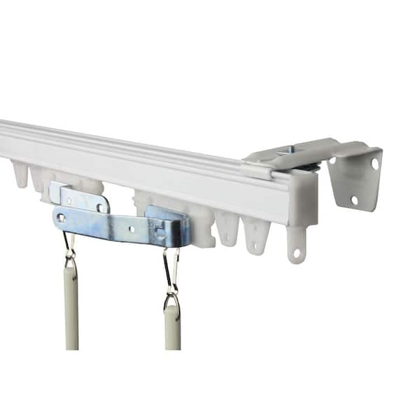 Wall/Ceiling Mount 72 in. L Non-Adjustable 1.125 in. dia. Single Curtain Rod/Track Kit in White
