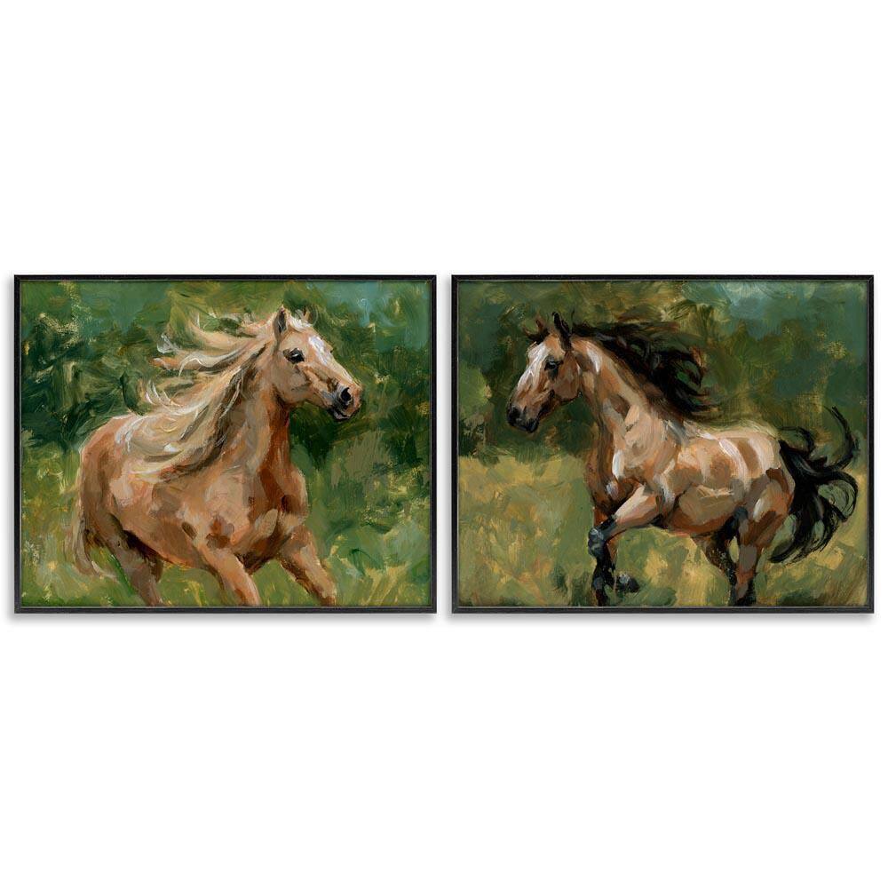 Trotting Horse Visages by Victoria Barnes 2 Pieces Black Framed Animal Giclee Art Print 16 in. x 20 in. price history on PriceWatchPro