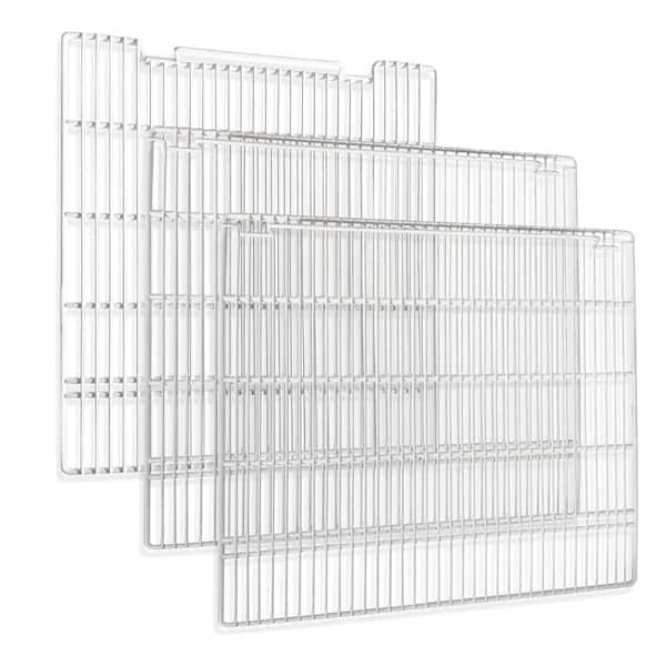 Aoibox 24.5 in. x 25 in. Commercial Freezer Refrigerator Replacement Shelves 3-Door Refrigerators, Steel Wire, Gray (3-Piece)