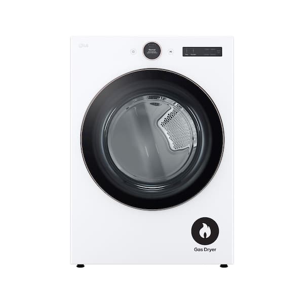 LG 7.4 cu. ft. Vented Stackable SMART Gas Dryer in White with TurboSteam and AI Sensor Dry Technology