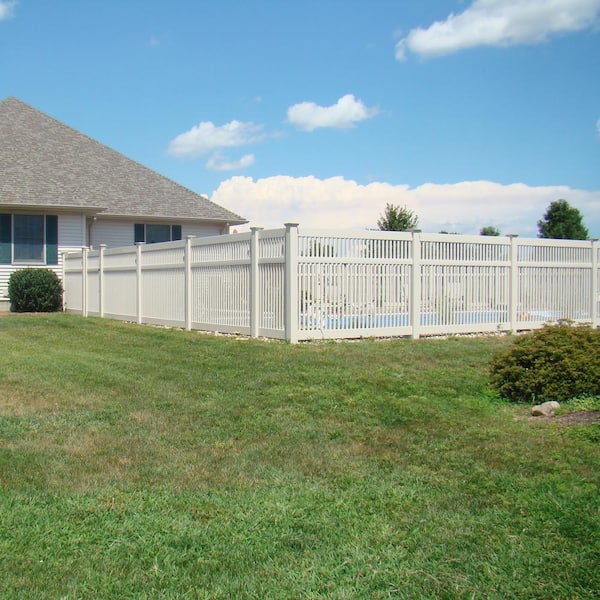 Weatherables Neptune 4 ft. W x 5 ft. H Tan Vinyl Pool Fence Gate