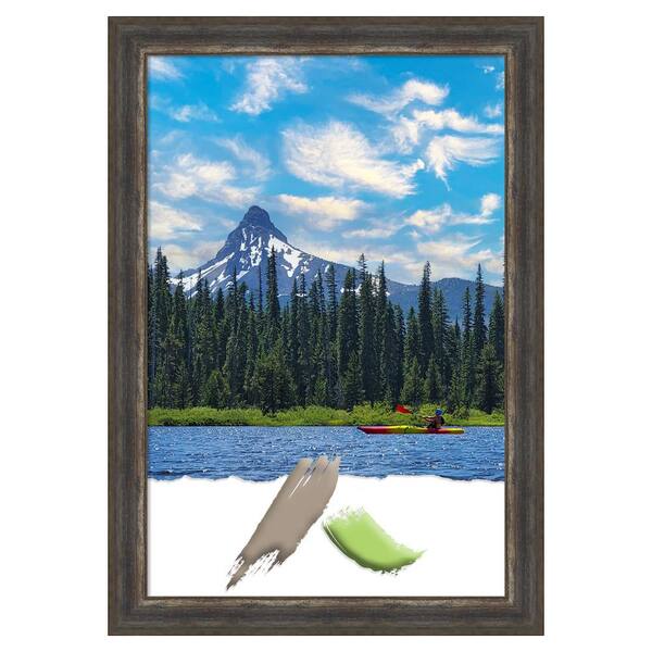 Amanti Art 24 in. x 36 in. Alta Rustic Char Picture Frame Opening Size