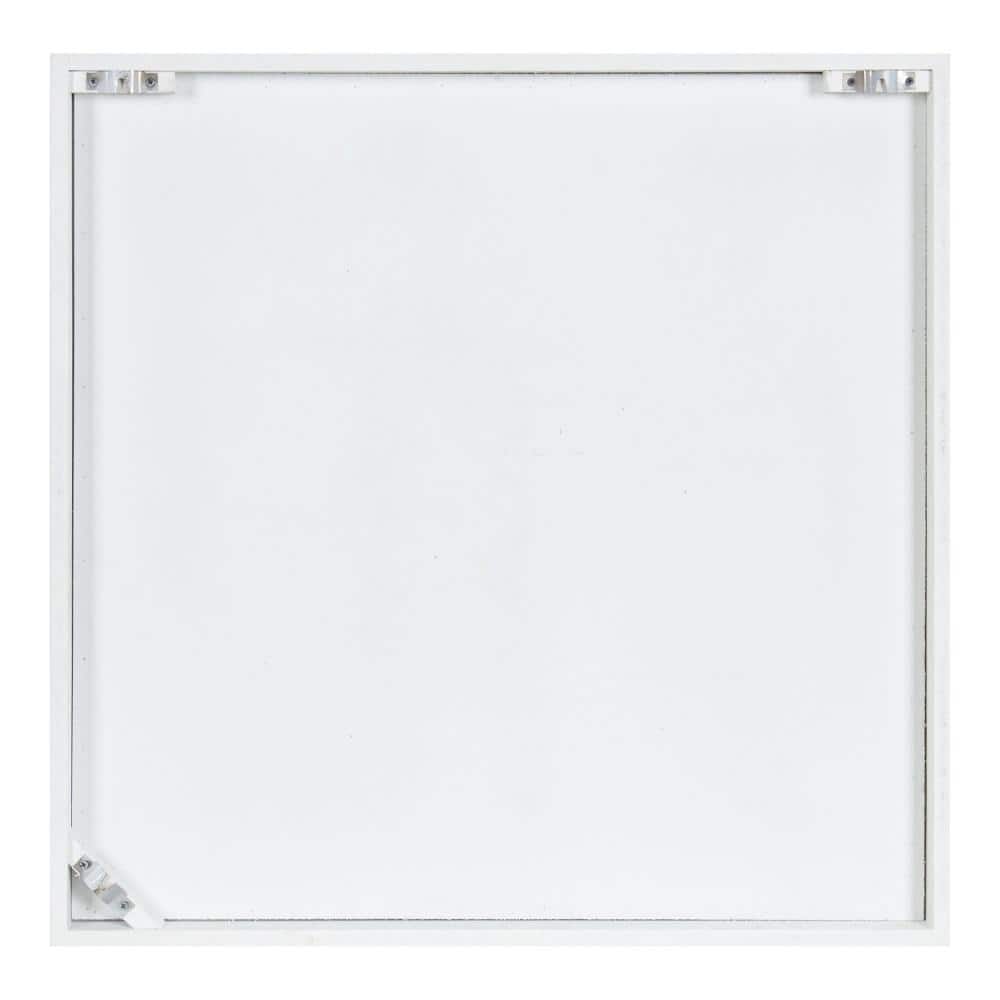 Mercador White Wooden Square Wall Art Plaque, 24 x 24