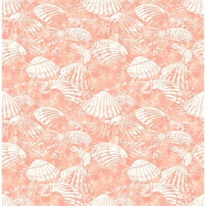 Surfside Coral Shells Coral Paper Strippable Roll (Covers 56.4 sq. ft.)